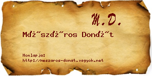 Mészáros Donát névjegykártya